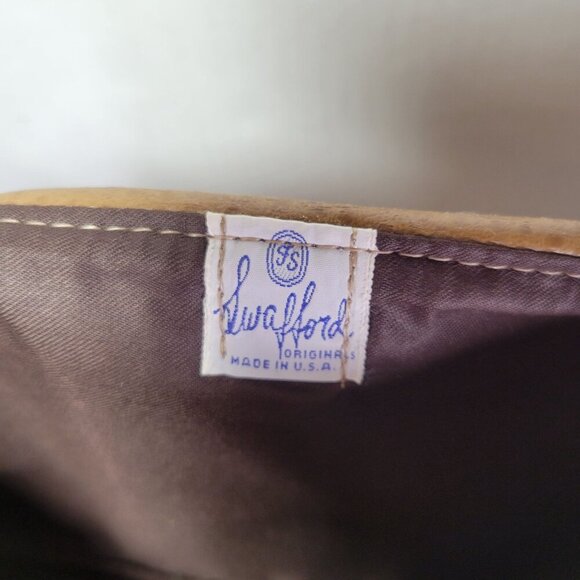 Vintage Tan Faux Leather Swafford Originals Shoulder Crossbody Clutch Bag - Picture 6 of 7